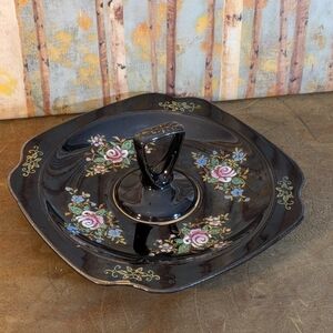 Vintage Moriaje Black Tidbit Tray 1950's